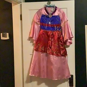 Mulan Costume with Clip-on Earrings and Jade Flower Hair Clip